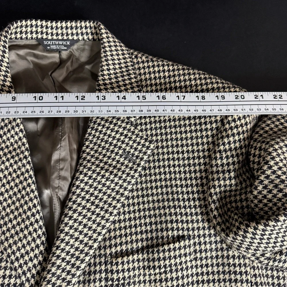 Southwick for Harrison LTD Houndstooth‎ Wool Blazer Jacket Size 43R
